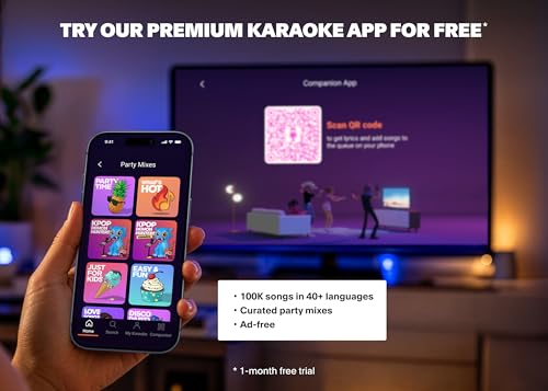 Singing Machine Karaoke Machine Screen, WiFi, Music Apps, 2 Microphones | Portable Karaoke Machine/Speaker for Adults & Kids, Ideal for House Parties, Compatible with YouTube & Spotify - color: white