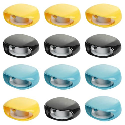 3Pcs Automatic Data Cable Management Box Automatic Retraction Winding Case for Sports Earphone Data Charging Winder - color: Black Yellow Blue