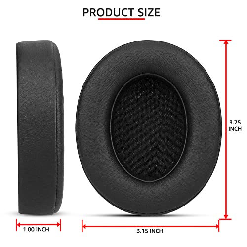 Beats Studio 3 Replacement Ear Pads, Premium Durable Beats Replacement Ear Pads, Beats Studio 3 earpad Replacement for Studio 2 & 3 B0500/B0501 Wired/Wireless, Black | for Beats Studio 2/Studio 3/Model B0501/Model B0500 Headphone-Made of protein leather a