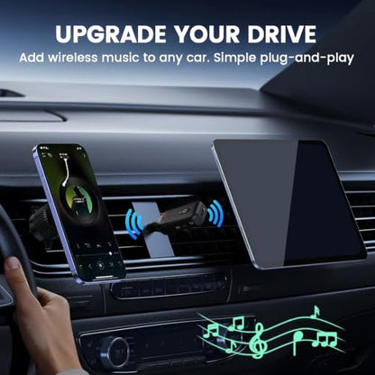 Aux Bluetooth Adapter for car，2-in-1 Bluetooth Transmitter Receiver，Wireless Transmitter for TV, PC, MP3, Gym, Airplane Use with Any 3.5 mm Audio Jack