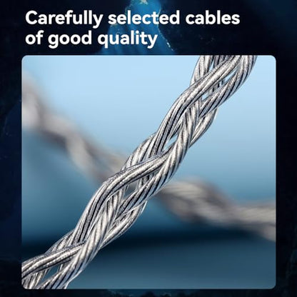 LEAUDIO TRN Sea Serpent 4 core Copper and Silver Mixed Cable Upgrade Earphone Cable 2.5mm/3.5mm/4.4mm (3jacks qdc mic) - color: 3jacks qdc mic