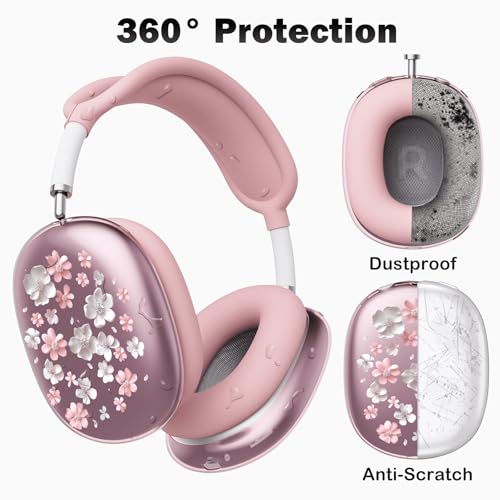 for AirPods Max Headphones Flower Ear Covers for AirPods Max 2 - color: Flower B/Pink