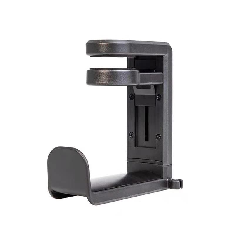 Headphone Stand,Headphone Hanger Hook Under -PC Gaming Headset Stand, Adjustable Clamp-on Headphone Holder,Desk with 360 Degree Swivel with Cable Clip Organizer-Black