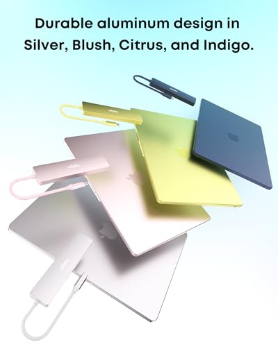 7-in-1 USB C Hub with 4K@60Hz HDMI, 2 USB-A, 1 USB-C, 100W PD Charging, SD 3.0 /TF 3.0 Card Reader, Compatible with MacBook Pro/Air/Neo, iPad Pro, iMac, iPhone 15-17 (Blush) - color: Blush