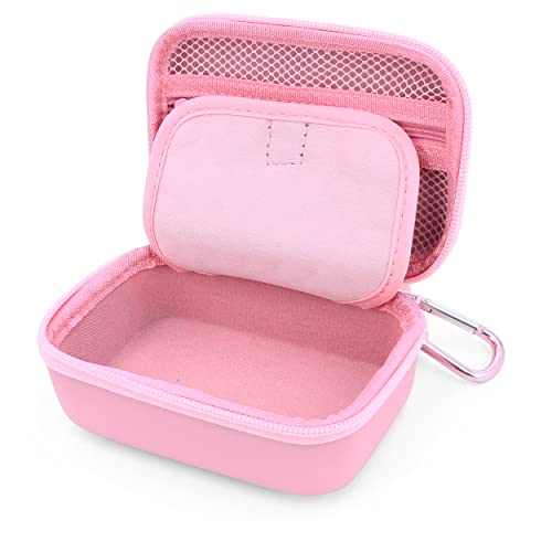 CASEMATIX Travel Case Compatible With DJI Mic 2 Wireless Microphone Kit or Original - Compact Lavalier Microphone Protection to Carry Lav Mic in Charging Case and Small Accessories, Pink
