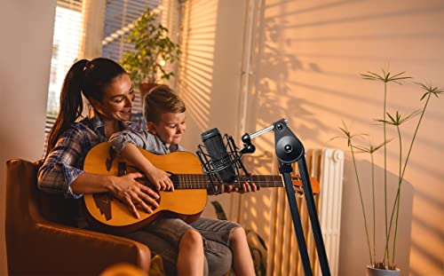 AT2020 Shock Mount Universal Microphone Holder Spider Recording Mic Shockmount Stand Compatible with Many Condenser Mics Like Rode NT1-A NT2-A Procaster MXL 990 770 U87 (Black) - color: Black