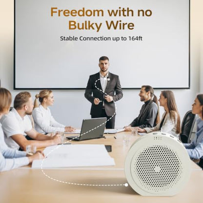 Moman Wireless Voice Amplifier with Lavalier Mic, 20H Battery 164ft Range Sensitive Pickup Noise Reduction PA System Bluetooth Portable Magnetic Charging Dock, Amplifier for Teacher Yoga Tour, White - color: White