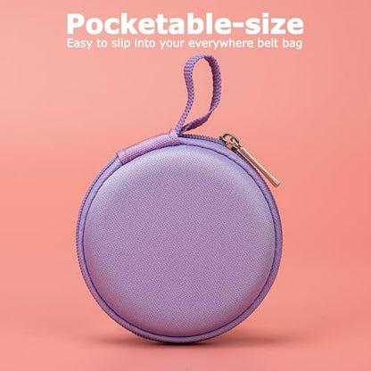 Ginsco Mini-Portable Hard Shell Earbuds Case for Apple EarPods Headphones USB-C Wired Ear Buds/Skullcandy Jib Wired Earbuds/Samsung Galaxy Wired Earbuds, Travel Case for Earphones Earplugs (1, Purple) - color: Purple