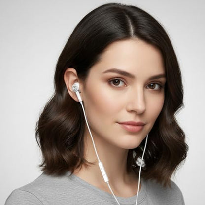 BENEWY in-Ear Headphones, 3.5mm Earphones Wired Earbuds with Microphone | Noise lsolating, High Definition, Pure Sound for iPhone, iPad,Smartphone, MP3 Players,Tablets Laptops and Other Audio Devices - color: A-White