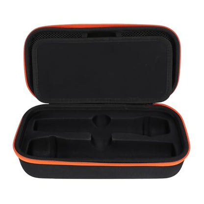 Haofy Wireless Microphone Case Storage Box Organizer EVA Hard Shell with Dual Zip Closure Handle and Mesh Pockets for Dual Wireless Microphone System Receiver Adapter AA Battery