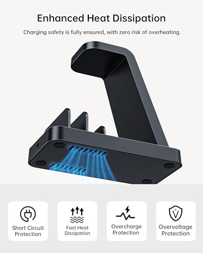 5 in 1 Wireless Charger for Samsung, Fast Charging Station Dock Stand | Compatible with Galaxy S26 Ultra/S25/S24, Watch 8/7/6/5/4, Buds. Charges 5 devices at once. Ideal for home, office, bedside. - color: Black