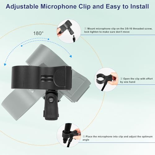 Mippko Microphone Stand Holder,21.5" Long Flexible Adjustable Magic Arm Super Crab Clamp Mic Clip 3/8"-16 to 5/8"-27 Adapter Mount,Compatible with Shure/Fifine /AT2020 /Pyle/Blue Snowball/Razer - style: Adjustable Magic Arm Microphone Stand