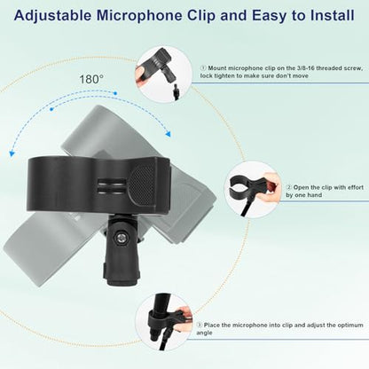 Mippko Microphone Stand Holder,21.5" Long Flexible Adjustable Magic Arm Super Crab Clamp Mic Clip 3/8"-16 to 5/8"-27 Adapter Mount,Compatible with Shure/Fifine /AT2020 /Pyle/Blue Snowball/Razer - style: Adjustable Magic Arm Microphone Stand