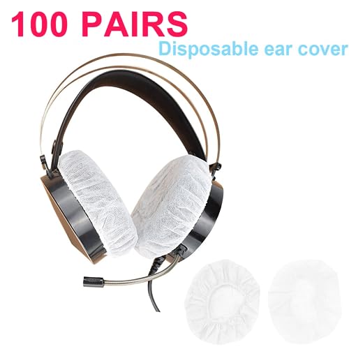 Fancystyle Pack of 200 Disposable Headphone Covers Sanitary Earpad Covers | White 11cm