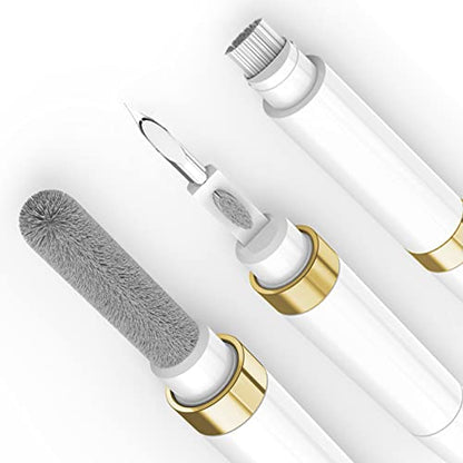 Dual-Brush Earbud Cleaning Pen | 4-in-1 Pro Kit for Precision & Durability, Tool Compatible with Airpods, Galaxy Buds, All Wireless Headsets -Gold - color: Gold