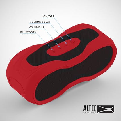 Altec Lansing - Portable Bluetooth Speaker, Waterproof IP67 - color: Red/White, size: Medium