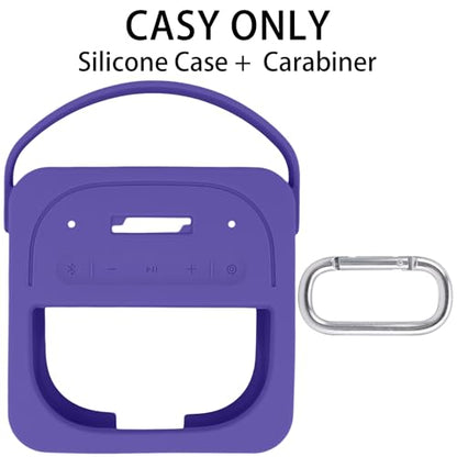 for Bose New SoundLink Micro 2nd Gen Portable Speaker Silicone Case, Purple | 1:1 Molded Fit, Shock Absorption, Metal Carabiner, Flexible Carry Handle, Anti-Slip Texture, Elastic Recovery - color: Purple Case
