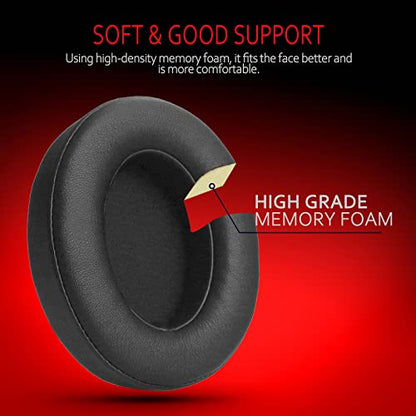 Beats Studio 3 Replacement Ear Pads, Premium Durable Beats Replacement Ear Pads, Beats Studio 3 earpad Replacement for Studio 2 & 3 B0500/B0501 Wired/Wireless, Black | for Beats Studio 2/Studio 3/Model B0501/Model B0500 Headphone-Made of protein leather a