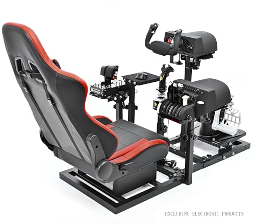 Marada Racing Flight Simulator Cockpit with Red Seat for Sim Flight Racing