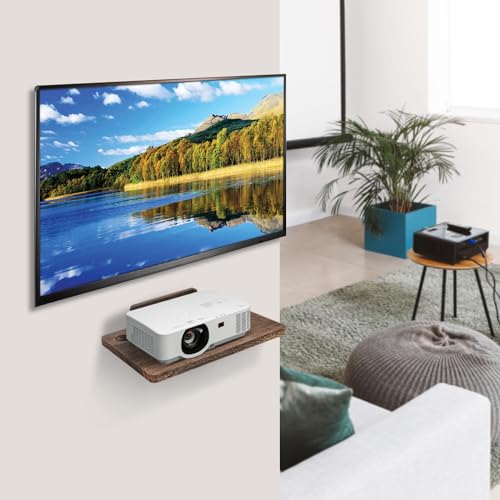 Projector Shelf Wall Mount Floating Projector Rack Holder,Projector Mount,Router Modem Cable Box Shelf for Xbox Series PS5 PS4 Wood