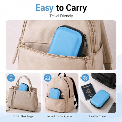 Headphone Case Hard Edge Zipper Bag Compact Portable Headset Storage Bag for Wireless,Headphones Earbuds Cables Charging Cable Travel Waterproof Commuting Home - color: Blue