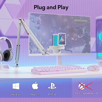 MAONO USB Gaming Microphone with Monitor Headphones, DGM20S, MH601
