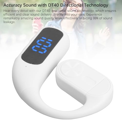 AMONIDA Bluetooth Headset, Single Ear Headset with Earhook Design, Noise Canceling Wireless Handsfree Earpiece for Trucker Driver Business (White) - color: White