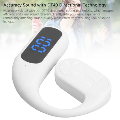 AMONIDA Bluetooth Headset, Single Ear Headset with Earhook Design, Noise Canceling Wireless Handsfree Earpiece for Trucker Driver Business (White) - color: White