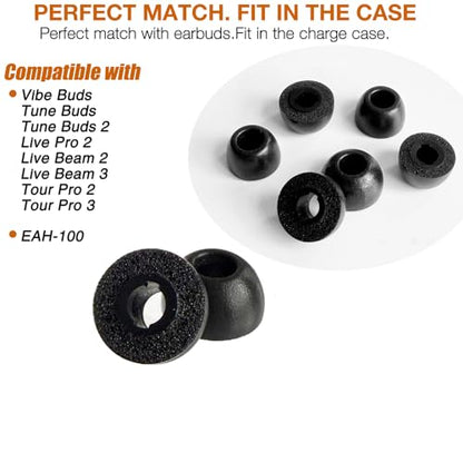 Replacement Memory Foam Eartips for JBL Live Pro/Tune Buds Earbuds