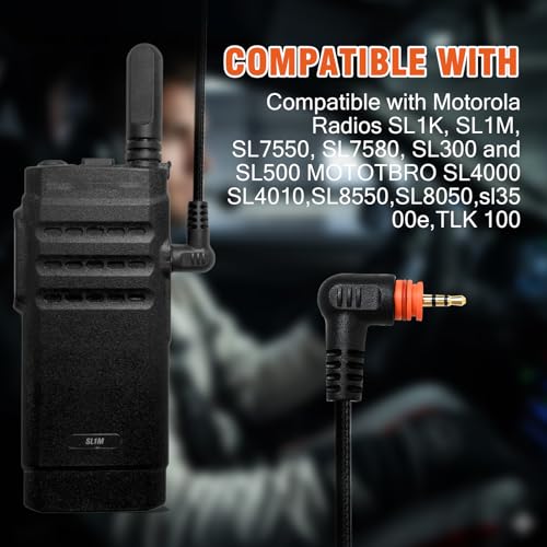 Over Ear Earpiece Noise Canceling Construction Work Headset with Boom Mic Headband Earmuffs Headphone for Motorola SL300 SL7550 TLK100 SL7580e SL7590e SL3500e SL1K SL1M (Single Ear)