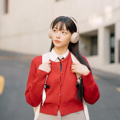Sony WH-CH520 Best Wireless Bluetooth On-Ear Headphones with Microphone for Calls and Voice Control, Up to 50 Hours Battery Life with Quick Charge Function, Includes USB-C Charging Cable - Beige - color: Beige