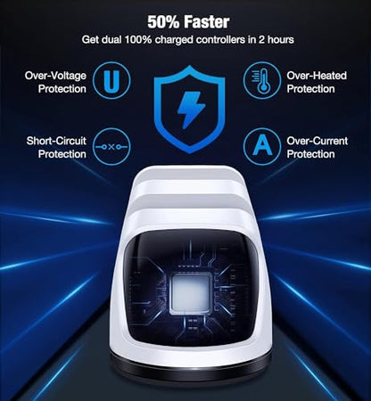 for PS5 Controller Charging Station, for PlayStation 5 Dualsense Charger - color: White