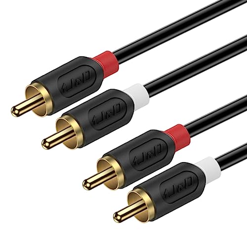 J&D RCA Cable, Gold-Plated Audiowave Series 2RCA Male to Male Stereo Audio Cable for Home Theater, HDTV, Gaming Consoles, Hi-Fi Systems (3 Feet) - size: 3 Feet