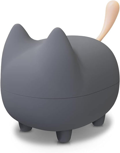 gingo Cute Cat Bluetooth Speaker (Gray) | Cat-shaped silicone tail, 40H playtime, TWS pairing, hands-free mic, BT5.3, 70g light, perfect home/office/outdoor/gift - color: Gray
