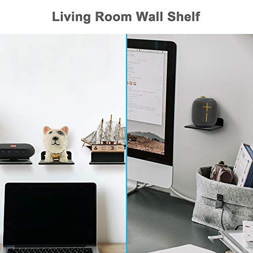 Small Wall Shelf Speaker Stand, Mount for Webcam, Cell Phones, Mesh Router, Display Shelf Acrylic (Black) - color: Black