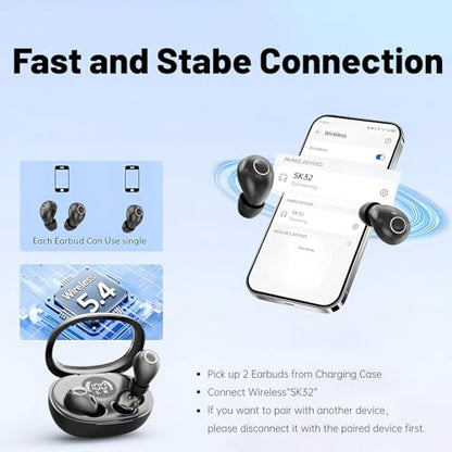 Mini Invisible Sleep Wireless Bluetooth Headphones,Mini Invisible Silicone Sleep Earbuds for Side Sleepers,Invisible Headphones, Bluetooth Headset, for Music, Work, Study (Purple) - color: Purple