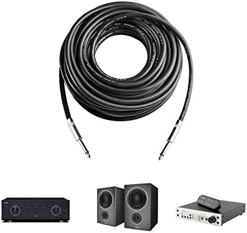 2Pcs 6ft 12AWG 1/4" TS Cable Heavy Duty Audio Amplifier Speaker Cord - size: 6ft