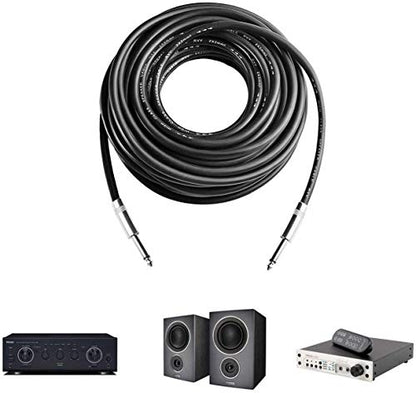 2Pcs 6ft 12AWG 1/4" TS Cable Heavy Duty Audio Amplifier Speaker Cord - size: 6ft