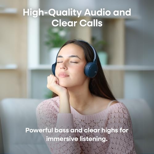 JVC USB-C Wired On-Ear Headphones with Mic – Comfortable All-Day Wear, Clear Calls, Rich Sound – Foldable & Lightweight – Tangle-Free Single-Sided Cable – Great for Gaming & Work from Home - color: Blue