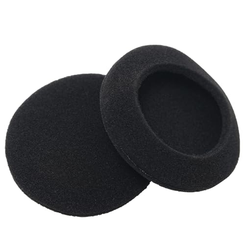 10PCS Ultra Soft Ear Pad Foam Covers Rollable for Storage 2.4 Inches for Standard Size Office Phone Headsets Head Mounted in-Ear Black