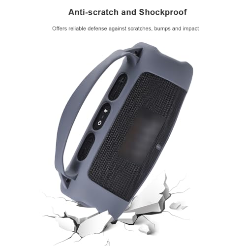 Silicone Case for JBL Charge 5 Wi-Fi/Charge 5 Portable Bluetooth Speaker, Protective Sleeve with Handle and Shoulder Strap Wireless Speakers Accessories (Blue) - color: Blue