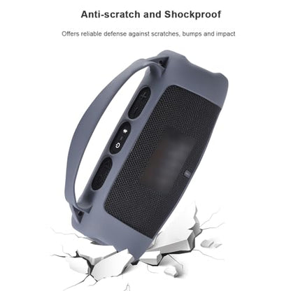 Silicone Case for JBL Charge 5 Wi-Fi/Charge 5 Portable Bluetooth Speaker, Protective Sleeve with Handle and Shoulder Strap Wireless Speakers Accessories (Blue) - color: Blue
