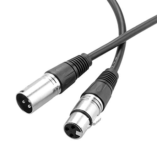 ABuff 5 Pack 20ft XLR Cable, Profession Balanced 3 Pin DMX Cables Male to Female, XLR Microphone Cable Patch Cables for Microphone, Audio, Guitar, Speaker