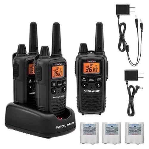 Midland LXT633VP3 FRS Walkie Talkies - Long Range 36-Channel Two-Way Radios, NOAA Weather Alerts (3-Pack, Black) - style: 3 Pack - Black