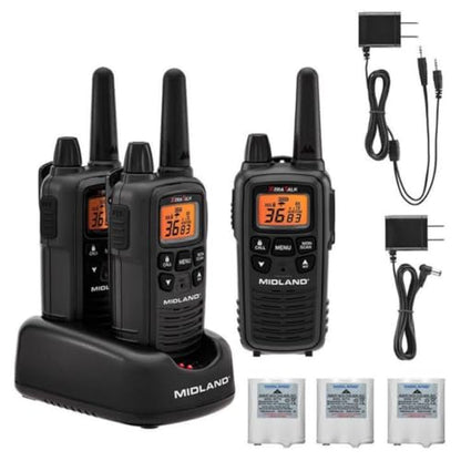 Midland LXT633VP3 FRS Walkie Talkies - Long Range 36-Channel Two-Way Radios, NOAA Weather Alerts (3-Pack, Black) - style: 3 Pack - Black