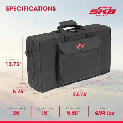 SKB 1SKB-SC2111 Foot Controller Soft Case (1SKBSC2111) | Rigid foam frame holds its shape, plush padded walls, doubles as a pedalboard bag, dual zippers, 21 inch carry strap