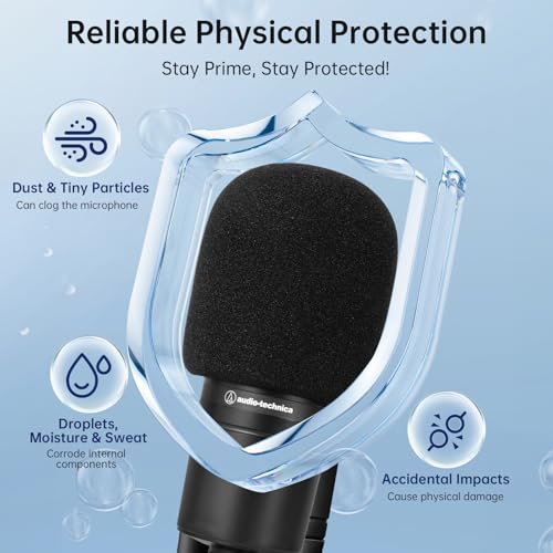 Foam & Dual-Layer Mesh Pop Filters Combo for Audio-Technica AT-2020 AT-2035 AT-2040 AT-2050 ATR2500 ATR2500X AT-4040 Microphones
