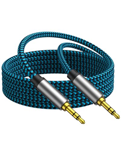 Aux Cord 5ft/1.5M, Nylon Braided 3.5mm Audio Cable Headphone Cable 3.5mm Male to Male Aux Cord for Car, for Headphone,Tablets, Speakers - size: 5ft
