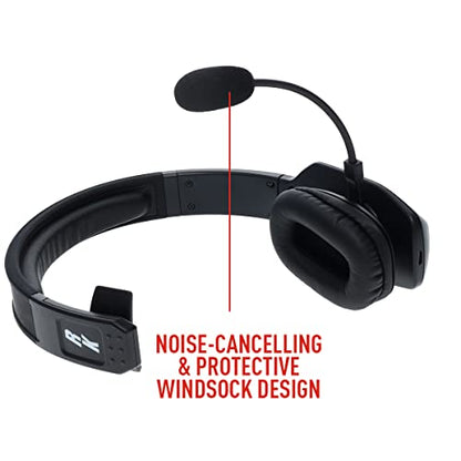 RoadKing Truck Driver Headset RKING3000 Noise Cancelling Bluetooth(R) Headset Wireless Trucker Headset w Mic Premium, Black