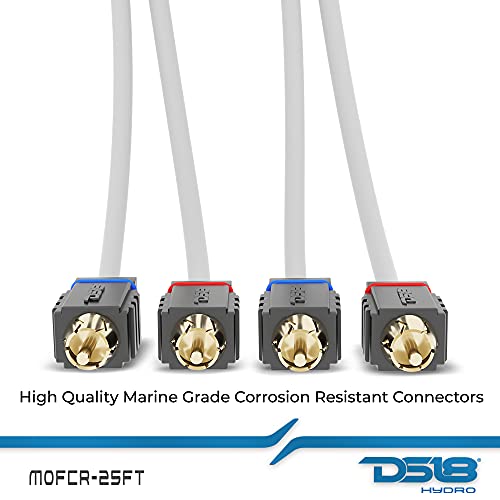 DS18 MOFCR-25FT 2 Channels OFC Marine RCA Audio Stereo Cable - 25 Feet - style: 25 Ft